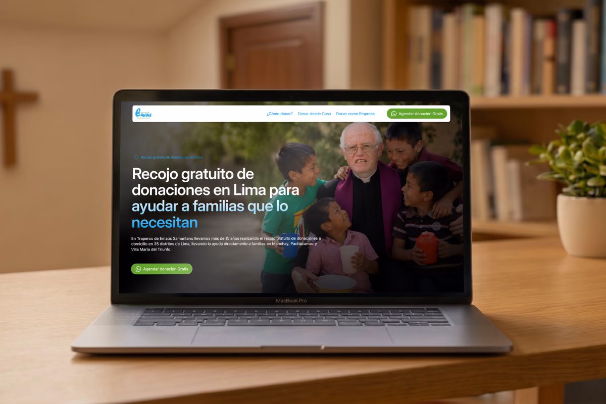 Mockup y diseño web de TRAPEROS DE EMAÚS